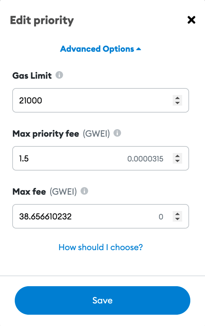 metamask eth gas limit very high