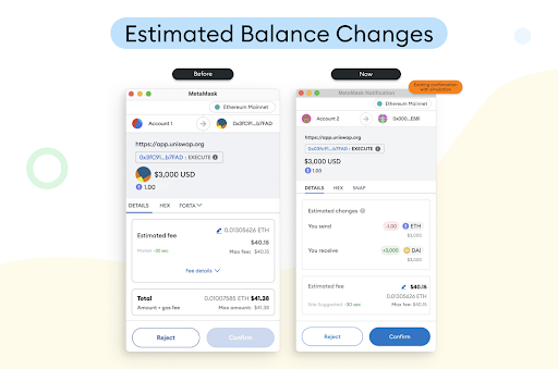 estimates balance changes before after