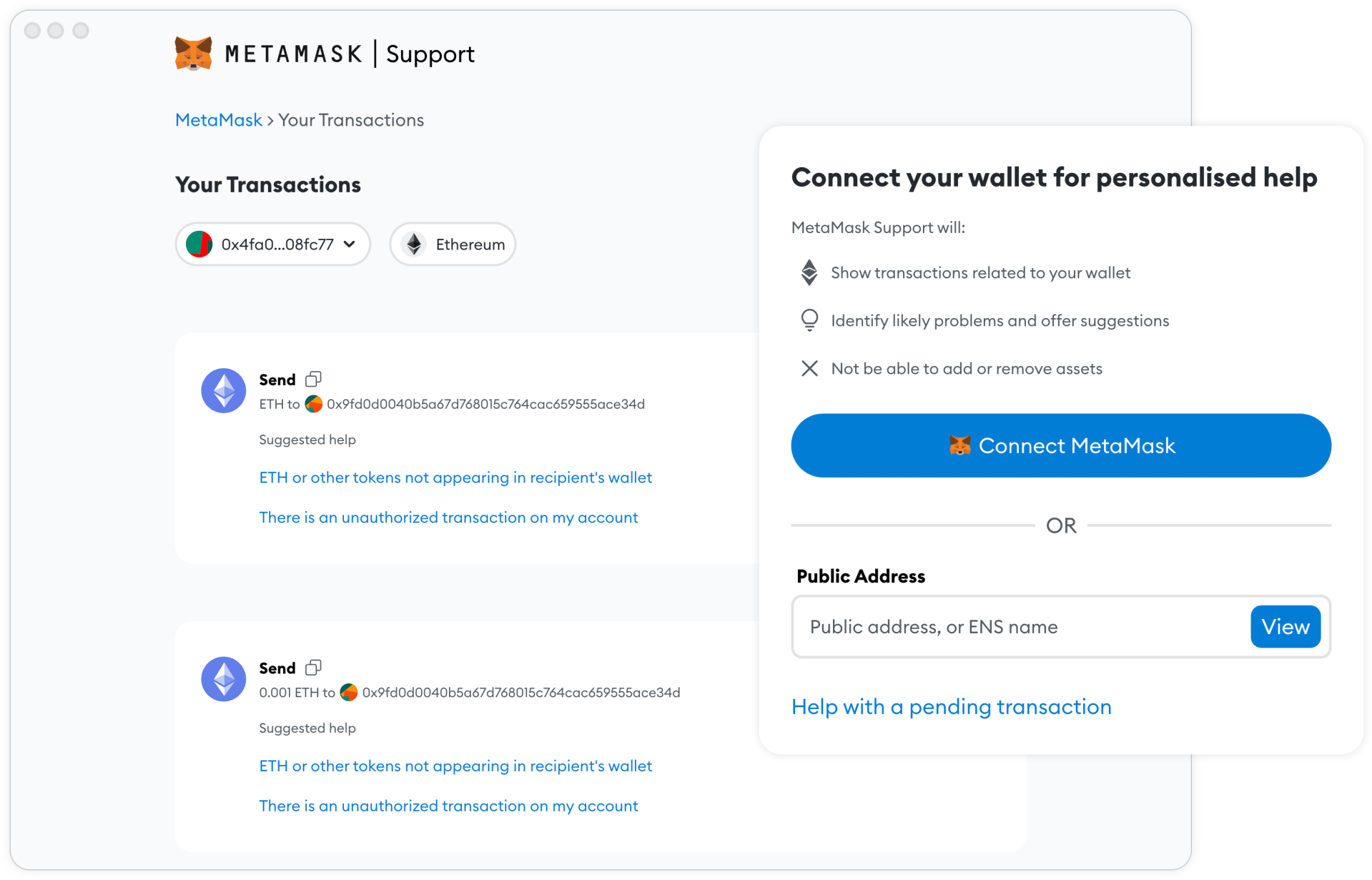 MetaMask Activity