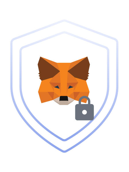 MetaMask logo with a lock inside a shield