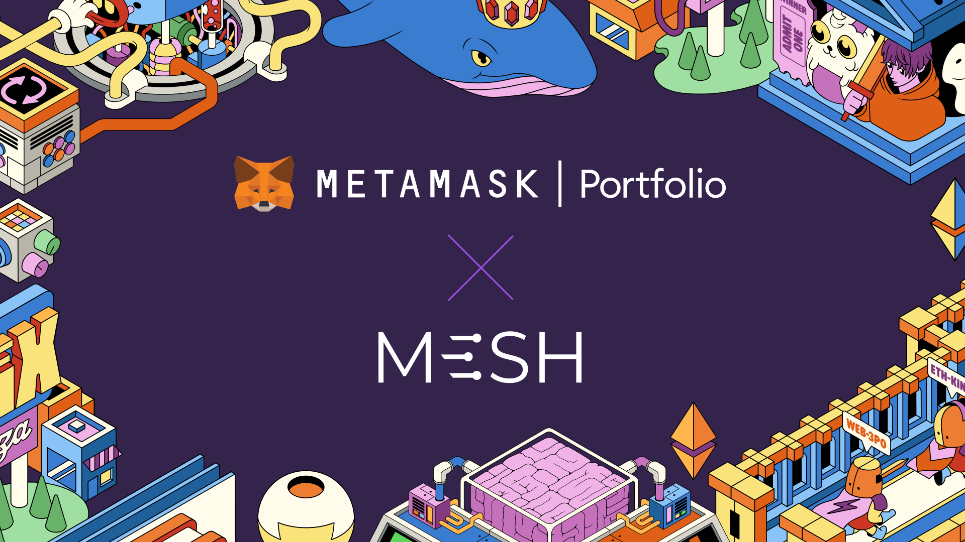 MetaMask Portfolio X MESH - Logos