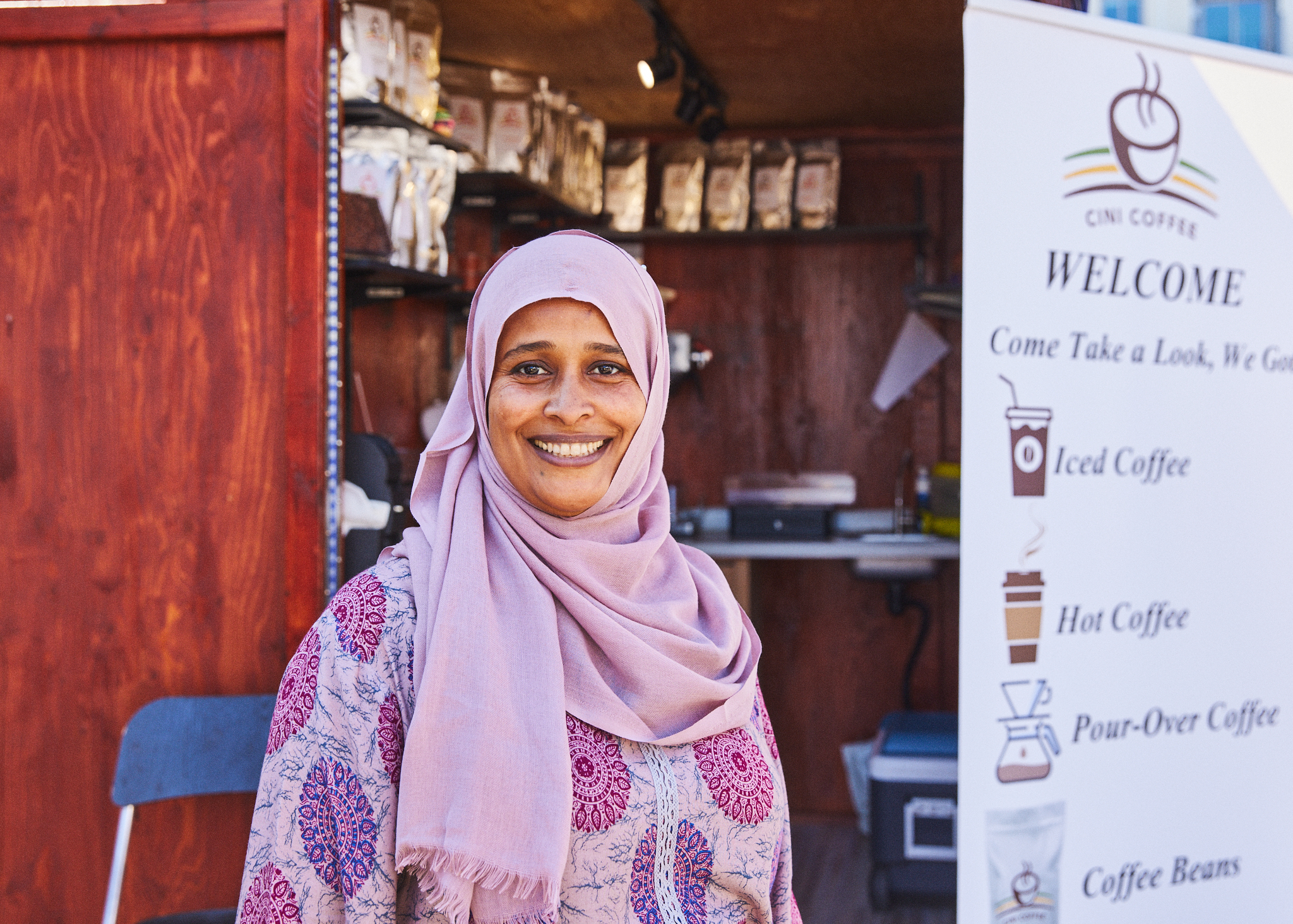 The owner of Cini Coffee, Nefisa Siraj, at Popportunity. Credit: Nick Surette, Central Square BID