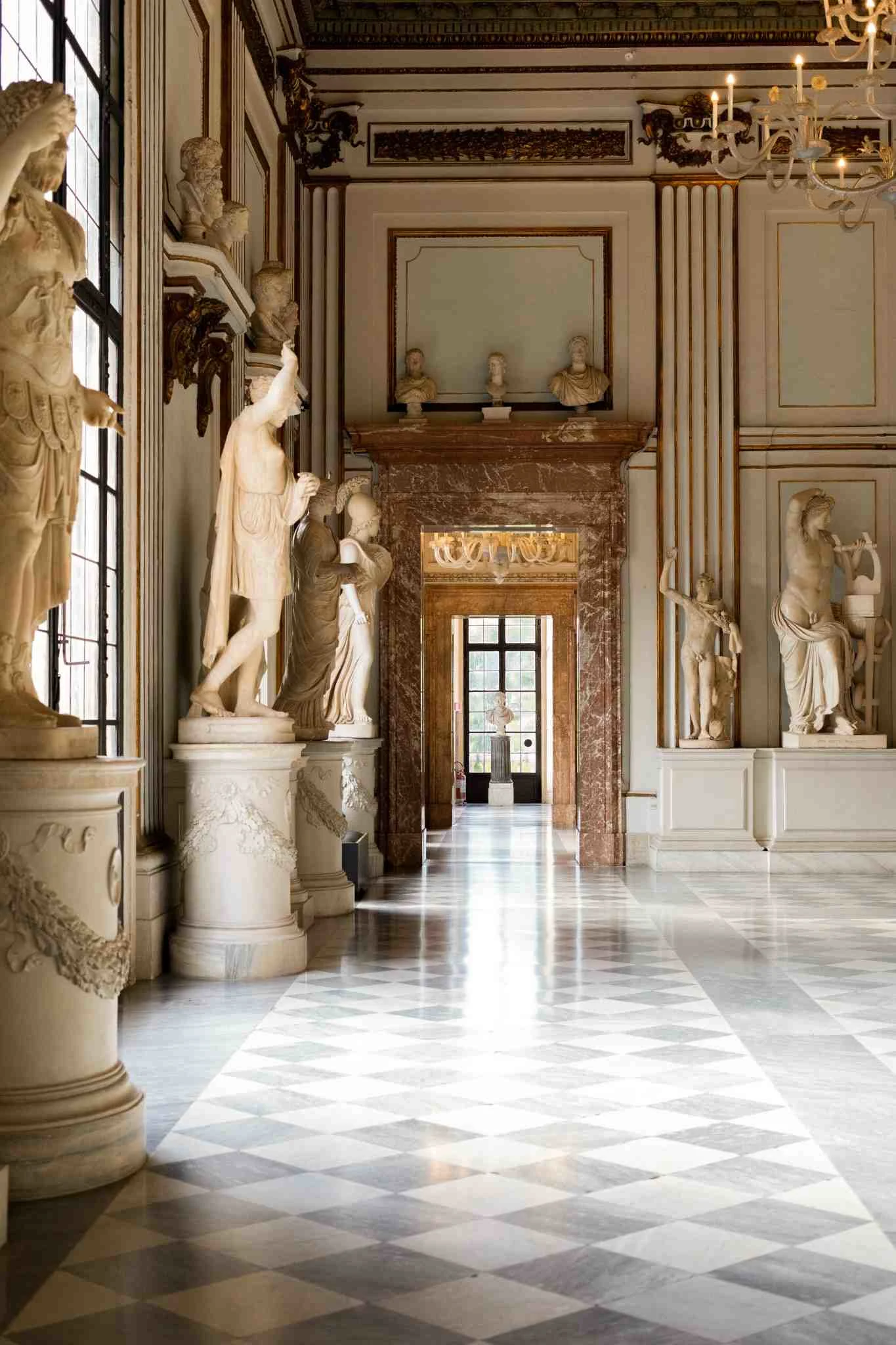 Sunlight pouring in through window in museum