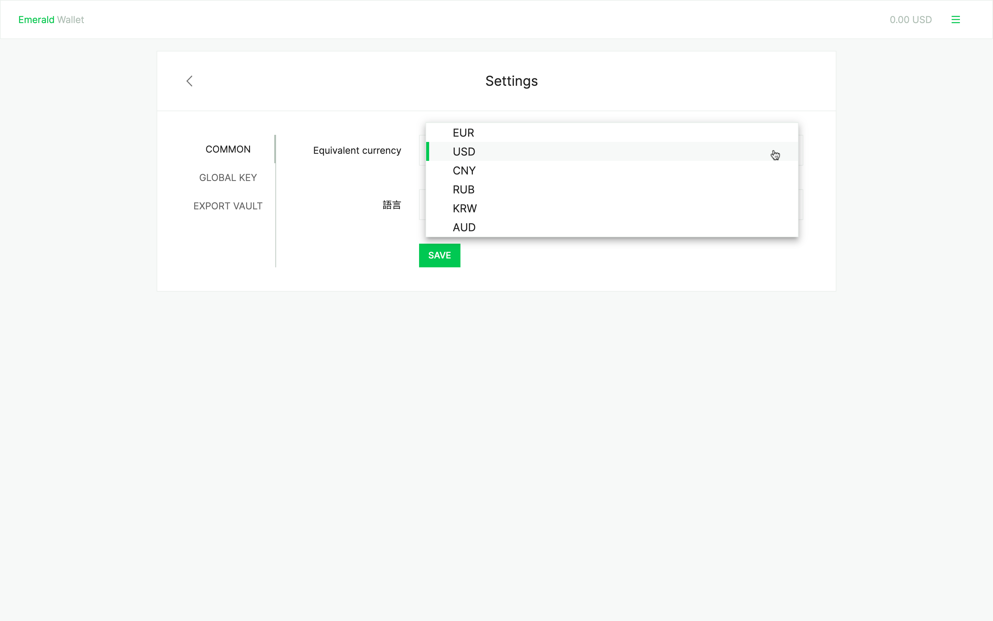 Reference currencies supported.