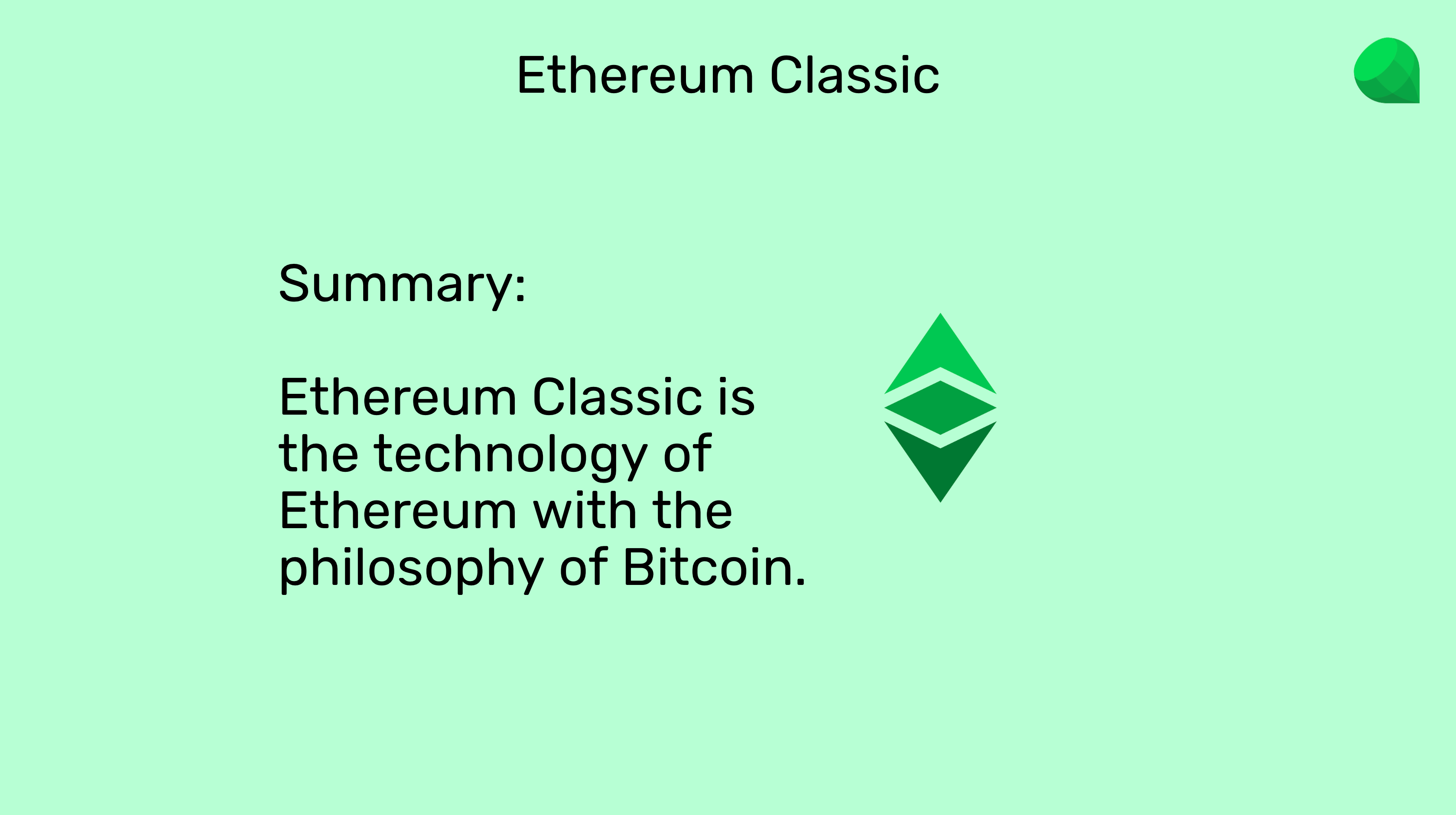 ETC is ETH with the philosophy of BTC.