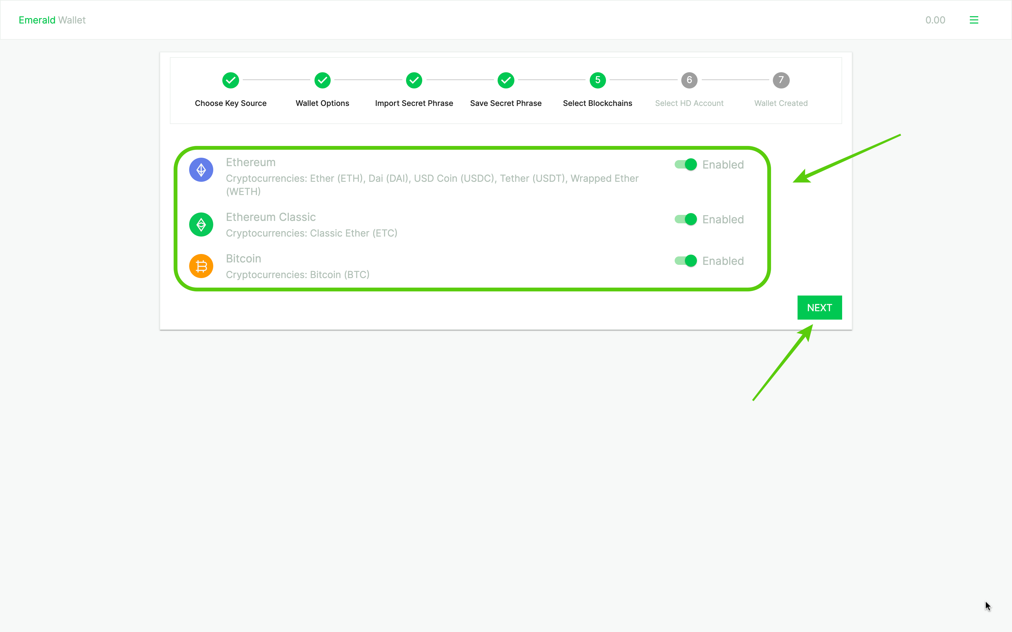 Select blockchains.