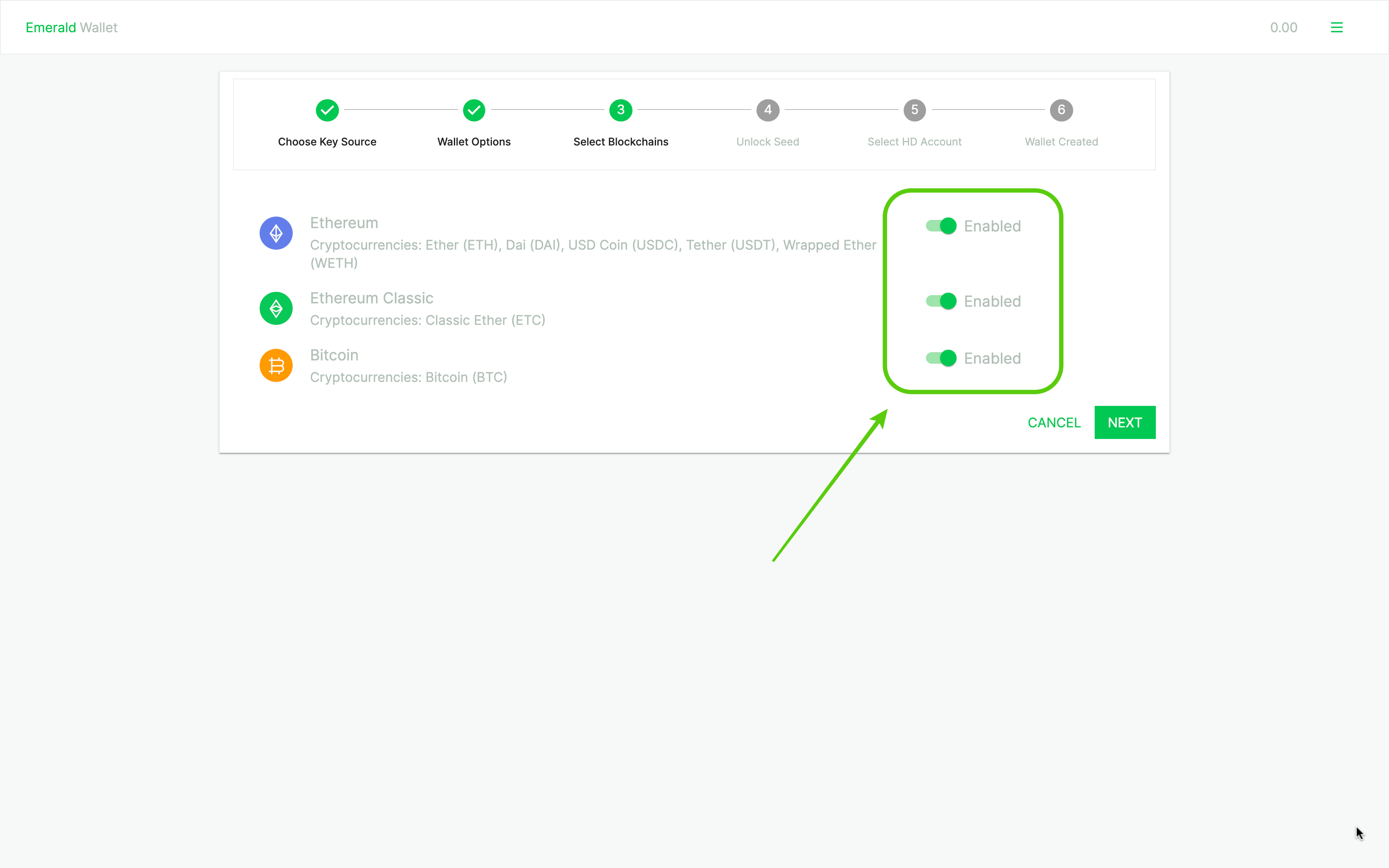 Select blockchains.