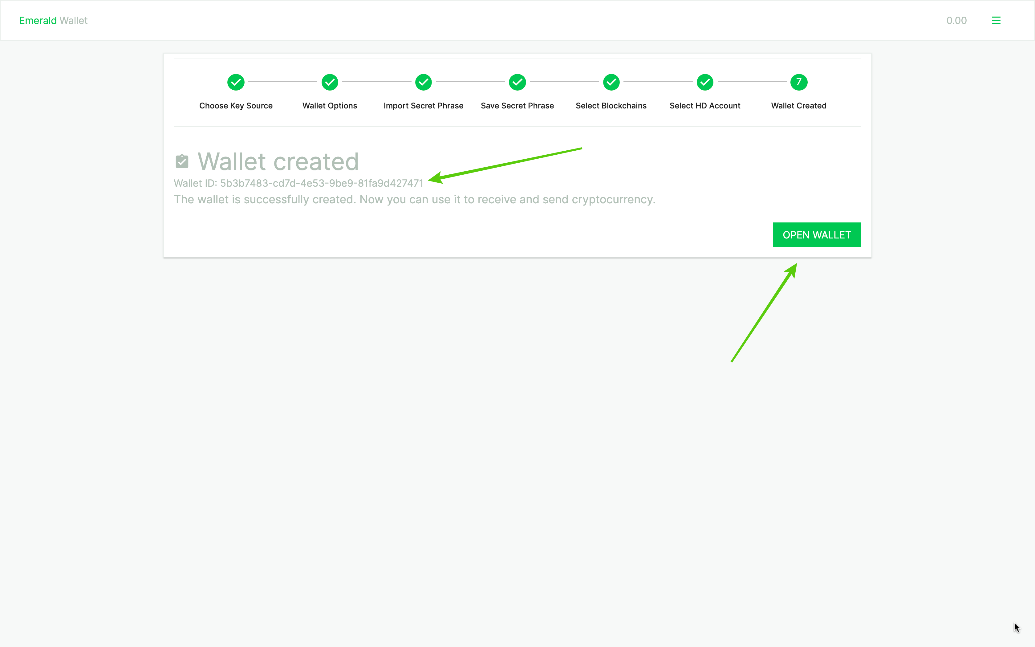 Open wallet.