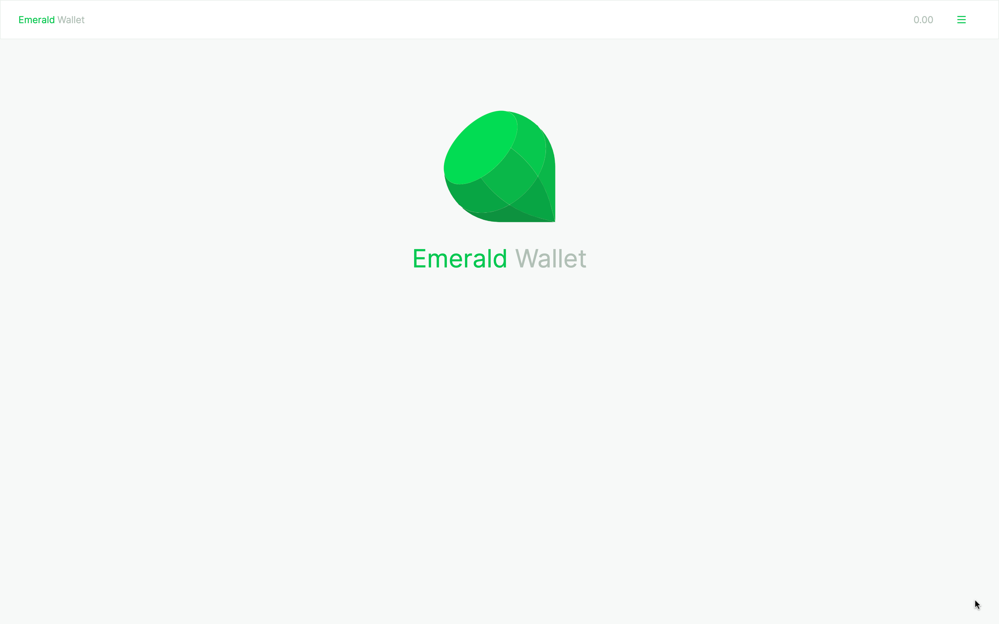 Emerald welcome screen.