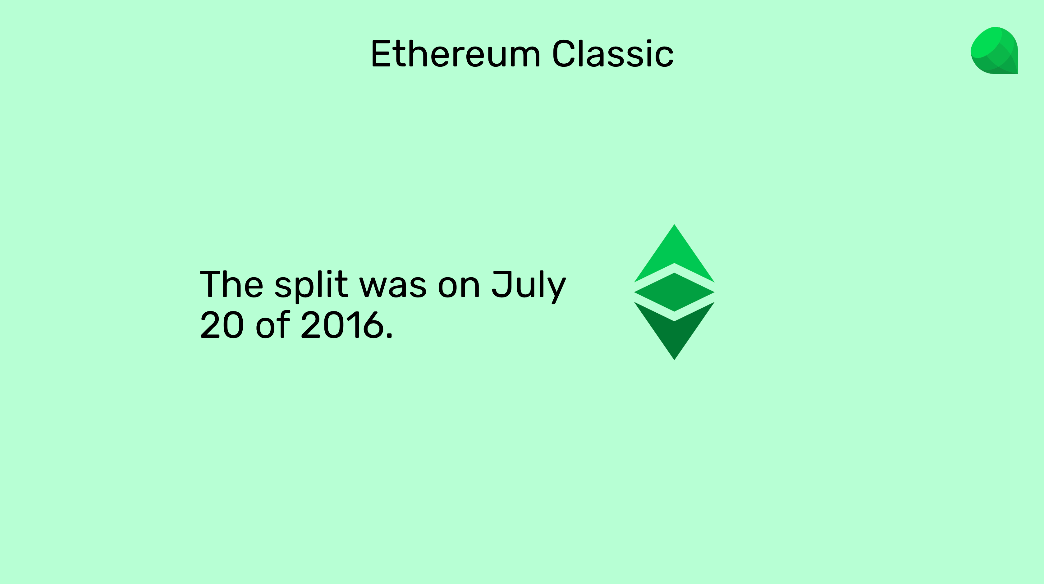 Separation between ETC and ETH.