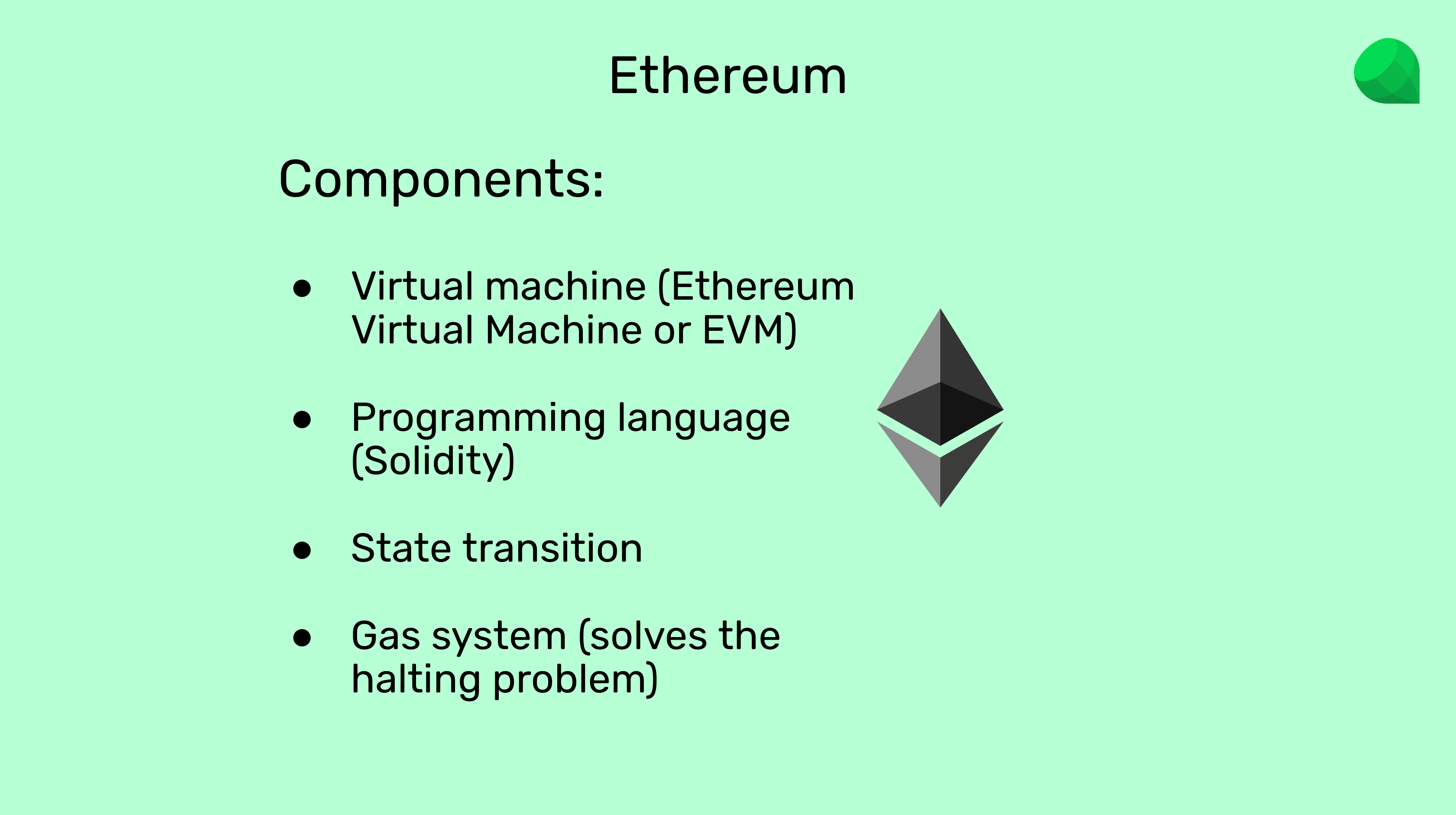 Components of Ethereum.