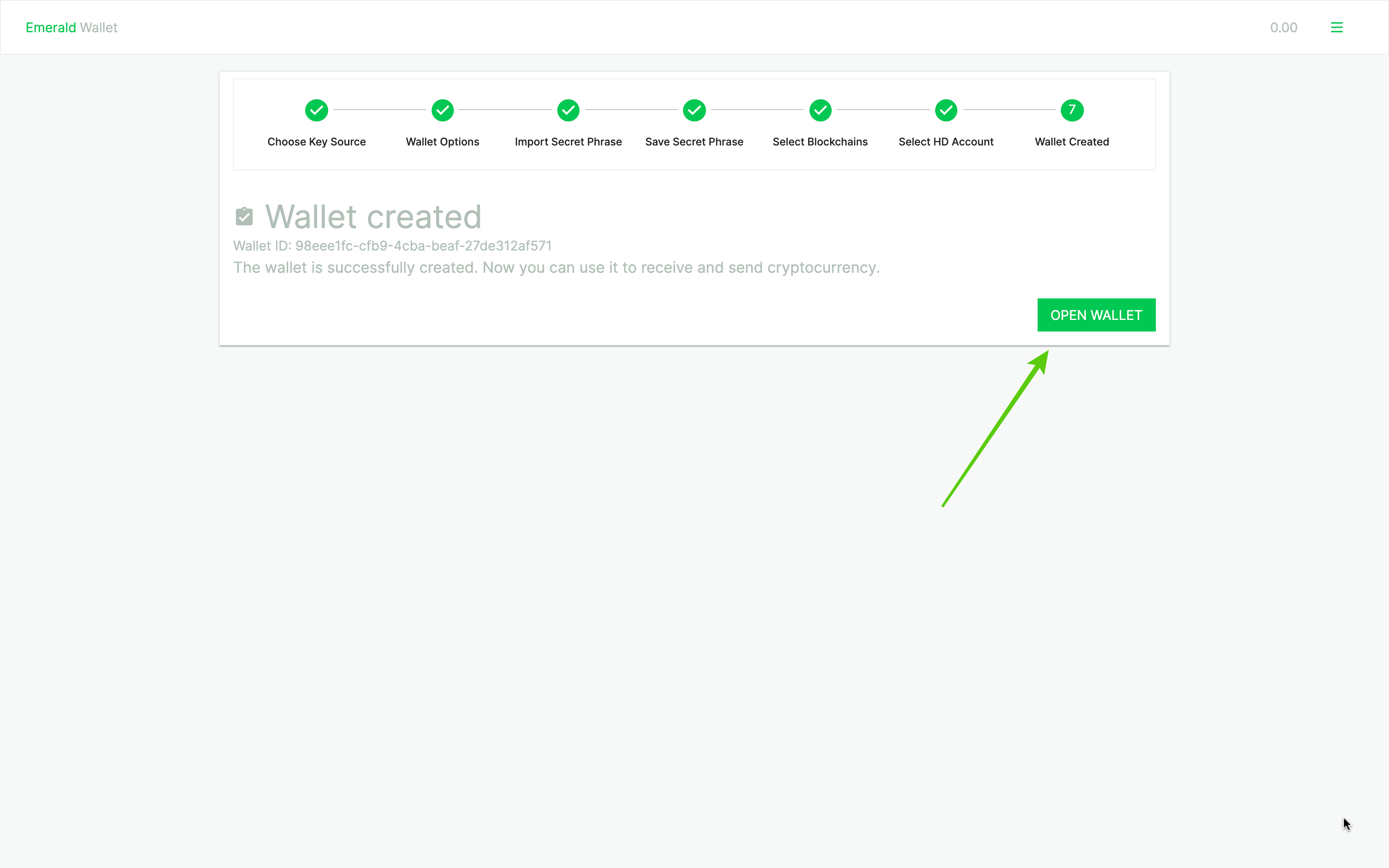 Open wallet.