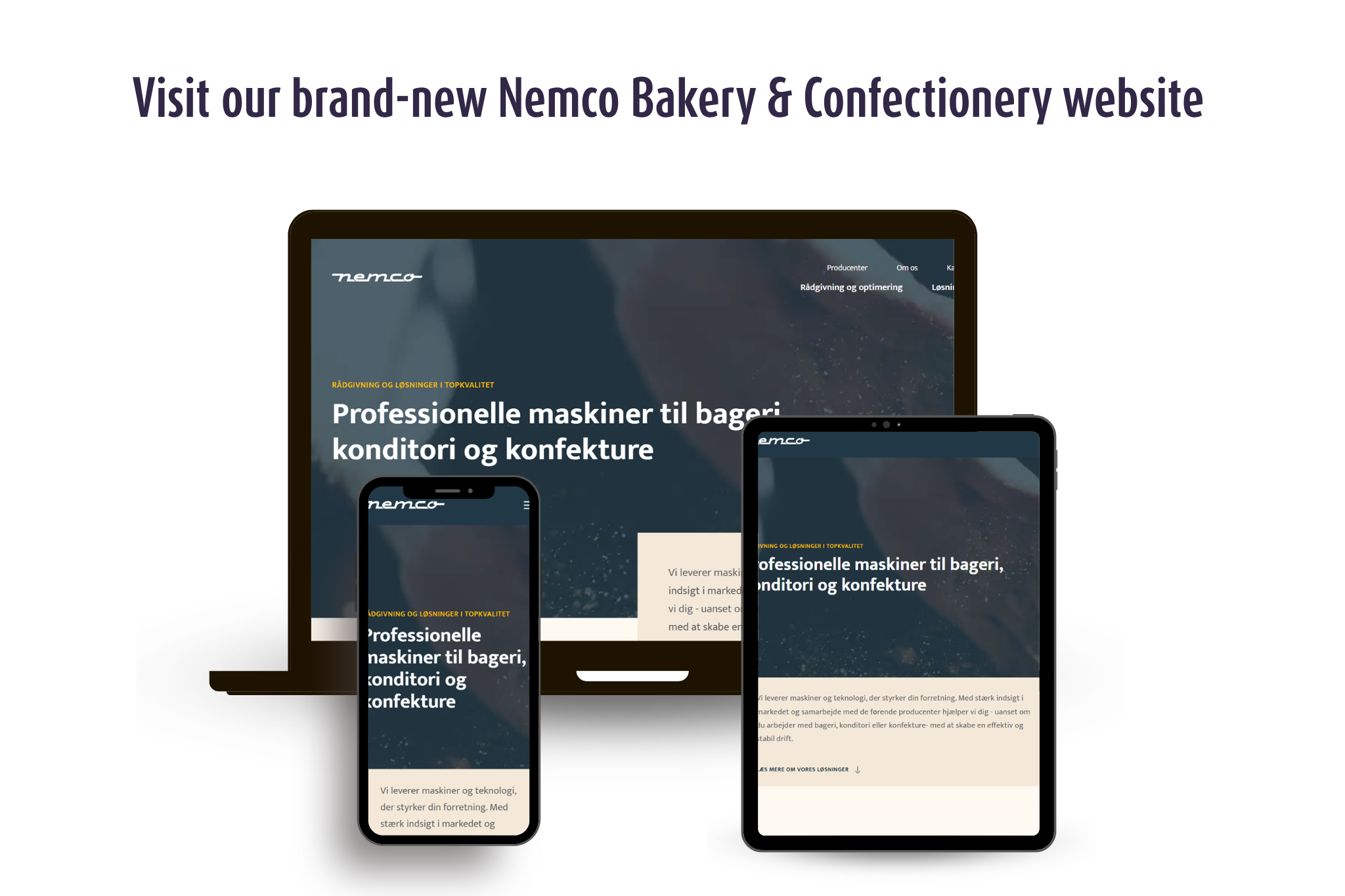 Nyt Nemco website til bageri, konditori og konfekture