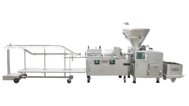 Vemag HP10L + VS227 + AH 219 | Vemag high capacity sausage line with hanger | Sausage lines & fillers for the food industry | Nemco