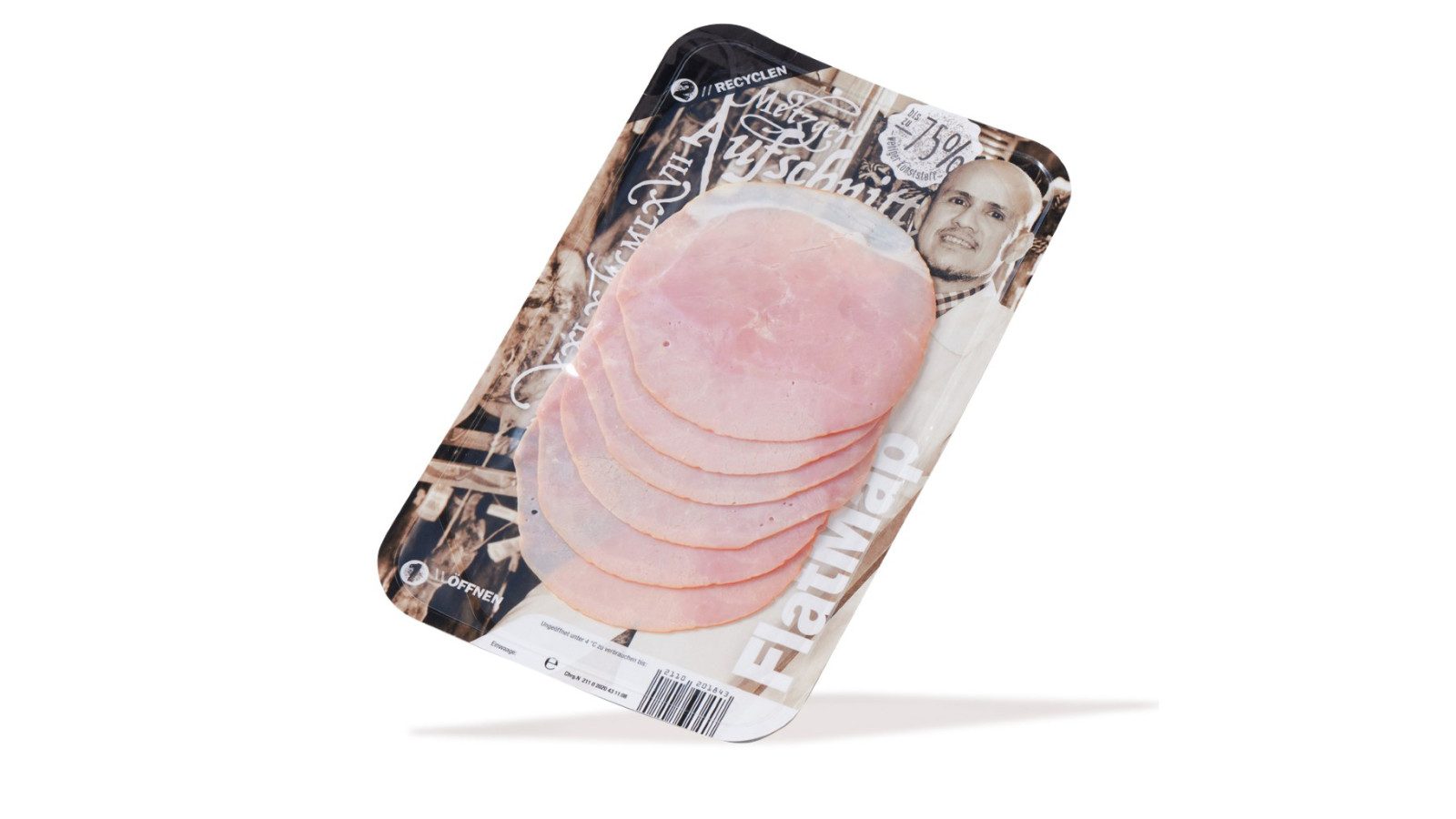 FlatMap from Nemco is the perfect solution for highlighting the product in the refrigerated display. We have a wide range of meat packaging, including for ham, sausages, meats, and salami, several of which are reusable or plastic-reduced skin pack products.