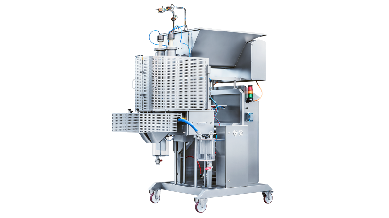 Leonhardt SD - doseringsmaskine til at dosere fødevarerprodukt i emballage - dosering af kød, og andre fødevarer - kaldes også fyldeanlæg og fyldemaskiner.