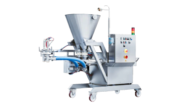 Leonhardt TG for dosing and filling food into trays and packaging - dosing machine for dosing food products into packaging - dosing of meat and other food products - also called filling plants and filling machines.