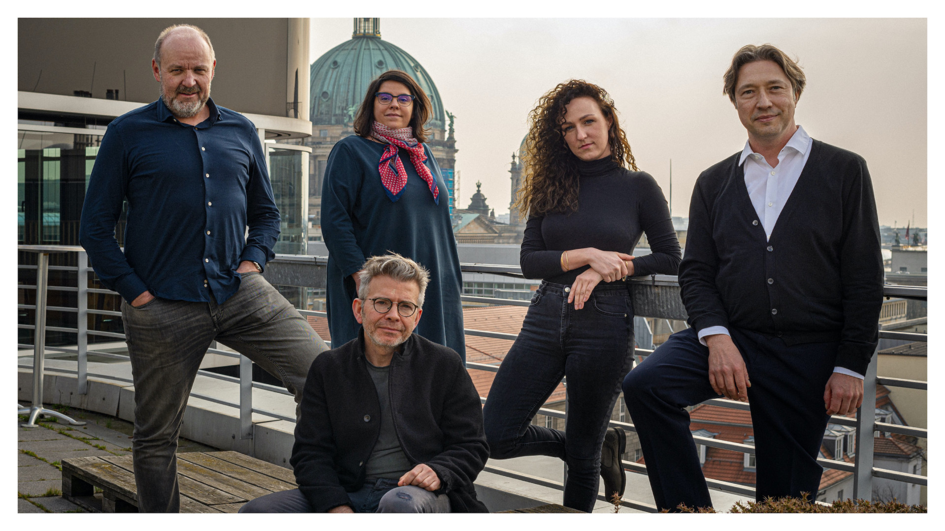 Das Sparkassen-Team von Scholz & Friends: Frank Wolfram, Franziska Stoltze, Robert Krause, Lisa Erdmann, Constantin Dudzik (v.l.)