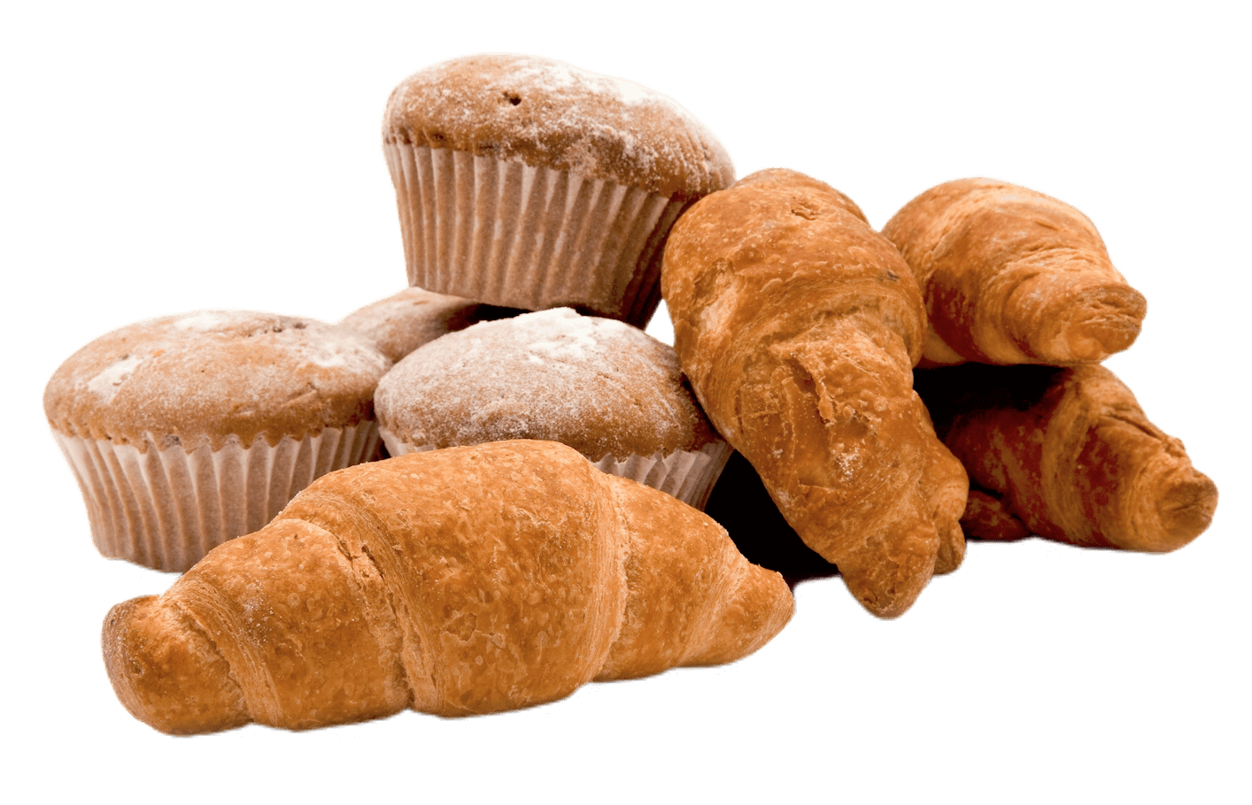 A pile of baked goods.