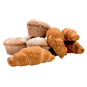 A pile of baked goods.