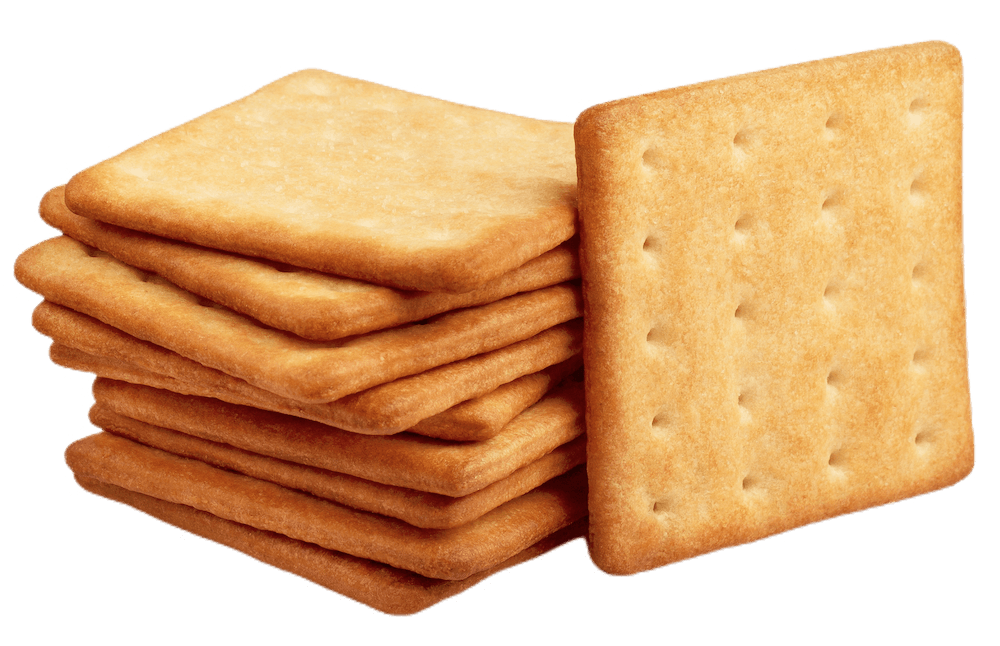 A stack of crunchy crackers
