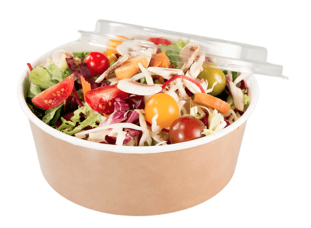 A single refrigerated tray with a salad inside