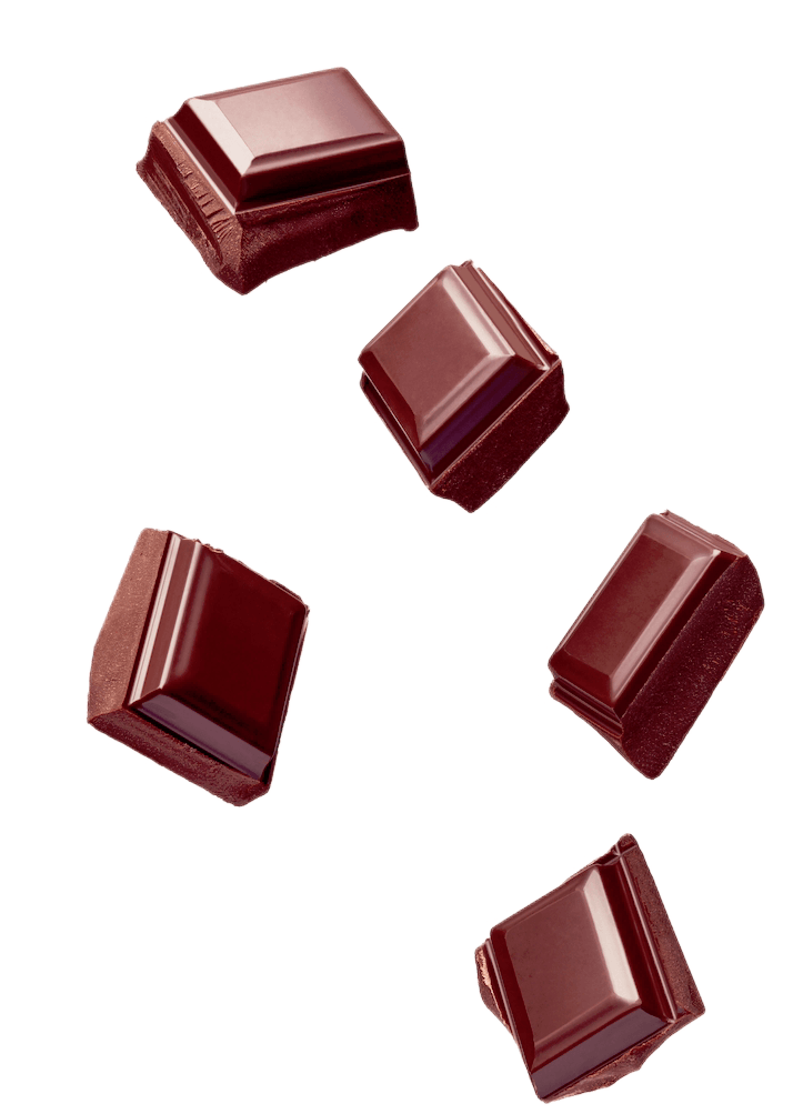 Five chocolate squares.