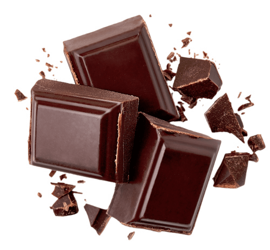 Chunks of dark chocolate.