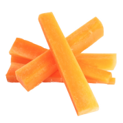 Carrot sticks arranged in a star shape.