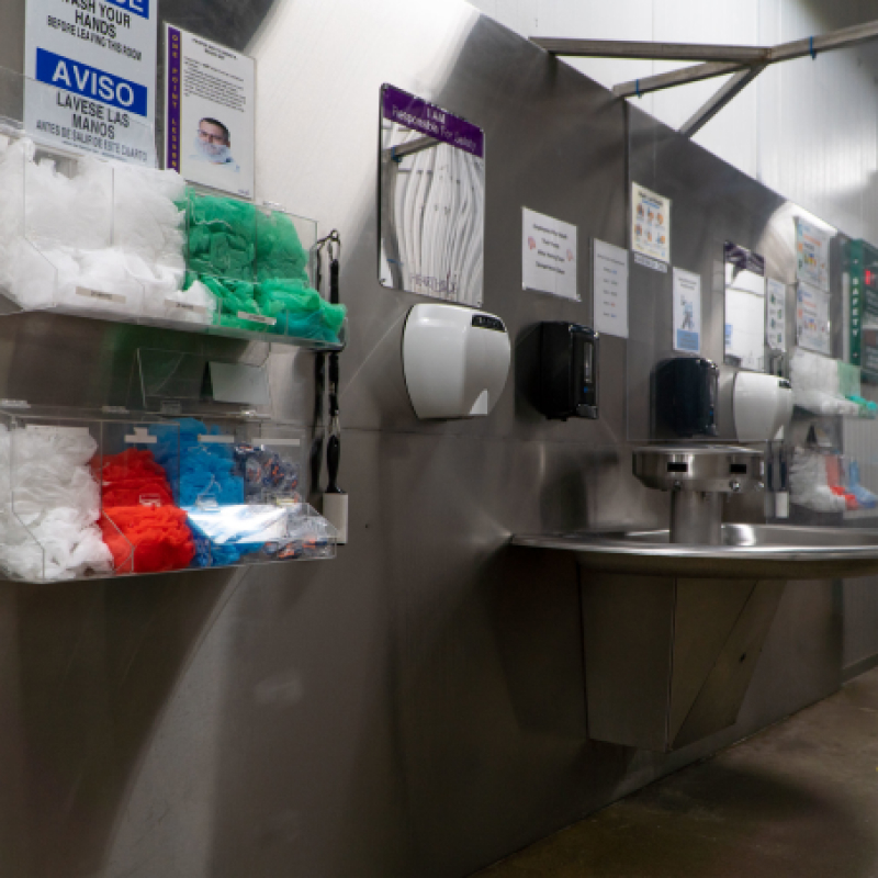 A first aid / washing station for Hearthside employees