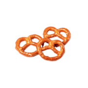 Three salty golden pretzels