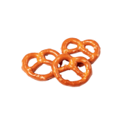 Three salty golden pretzels