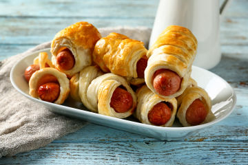 Puffy wrapped wiener appetizers.