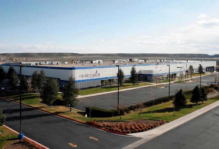 A large warehouse, representing Hearthside's acquisition of Greencore US