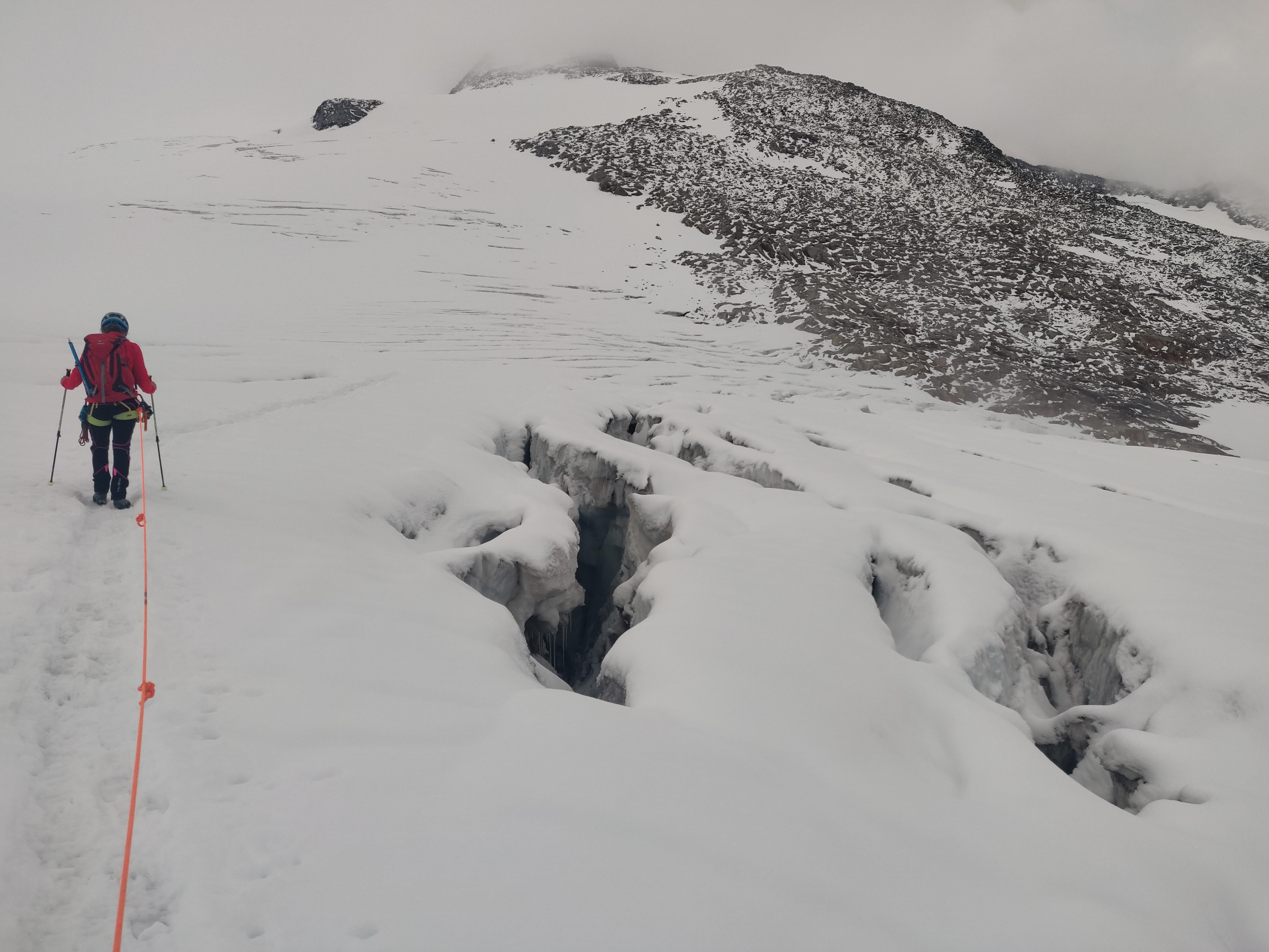 Anstieg auf dem Gletscher