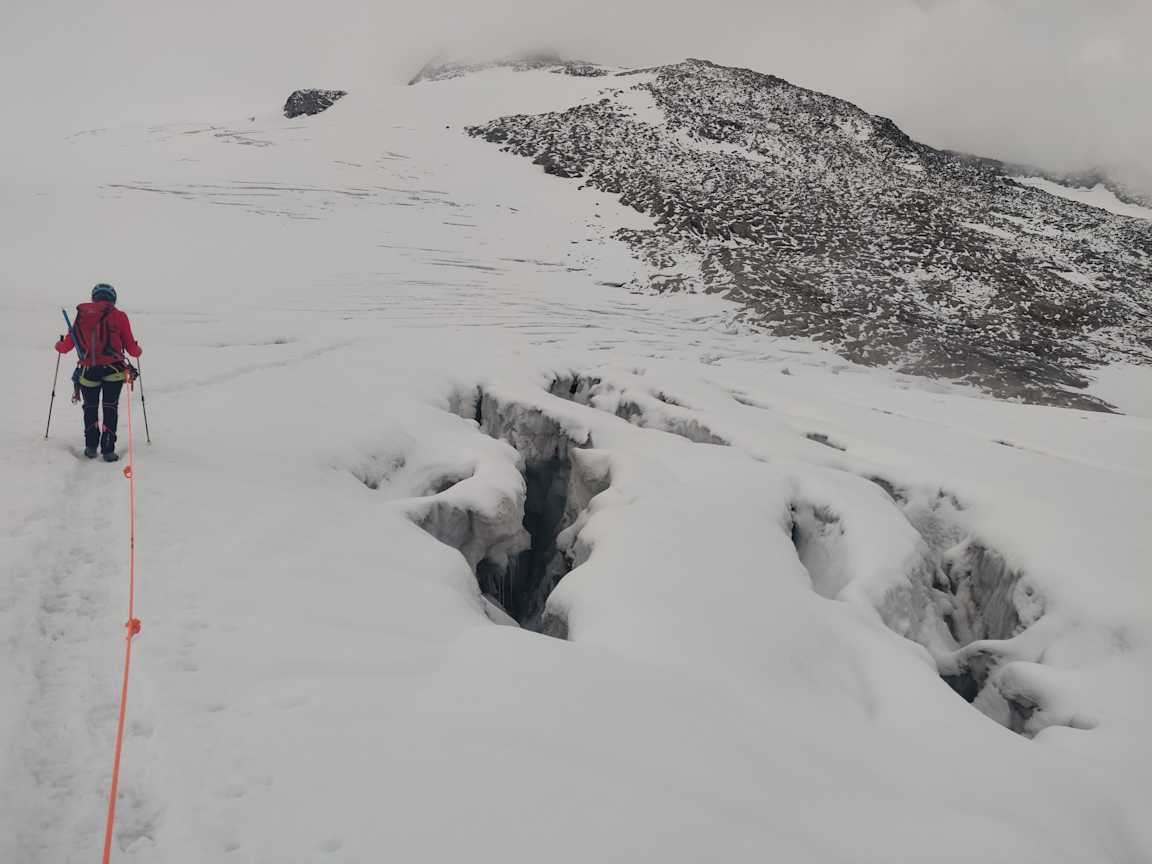 Anstieg auf dem Gletscher