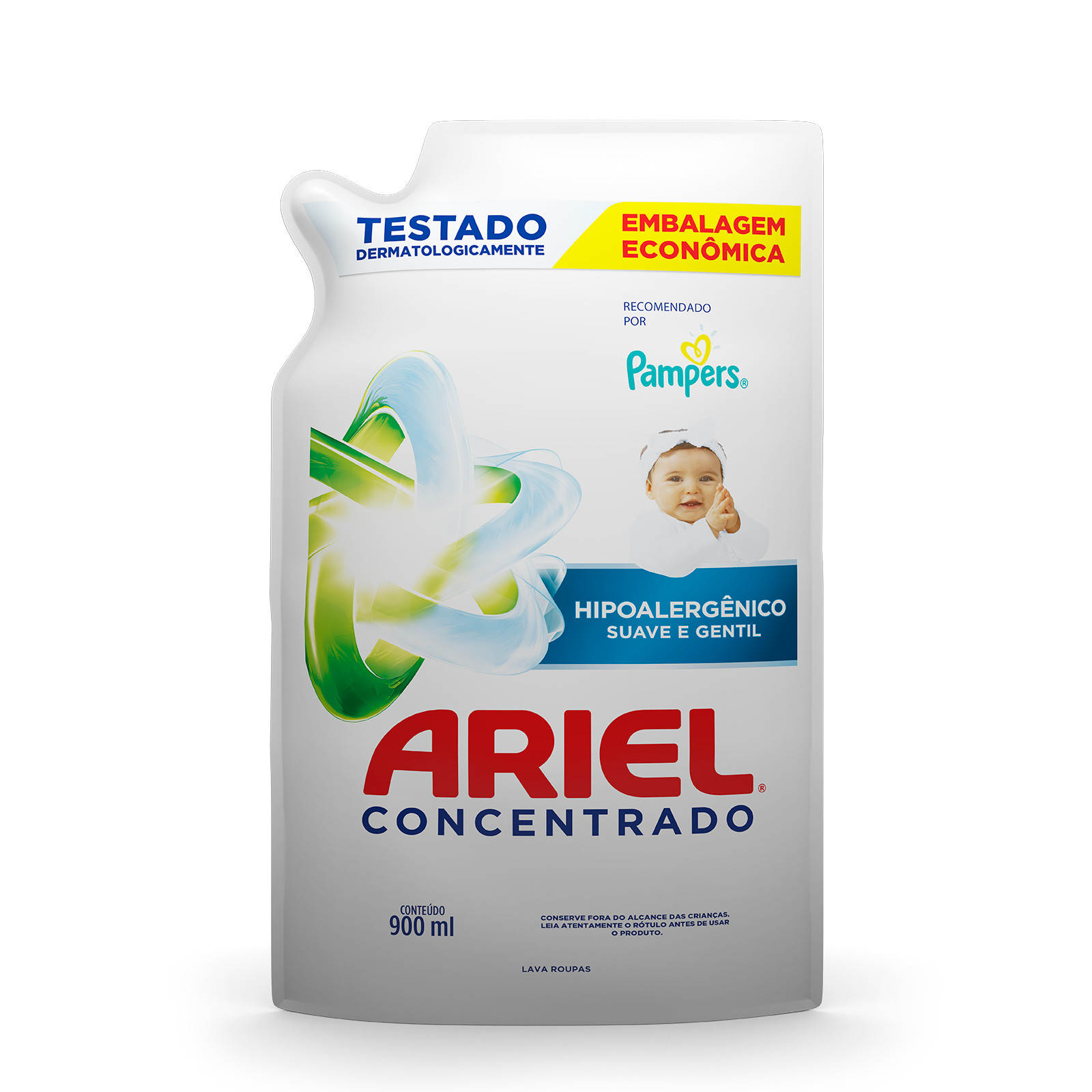 Ariel Hipoalergênico Suave e Gentil - 900 ml