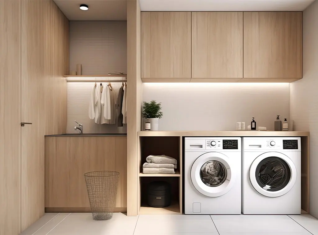wood utility room design