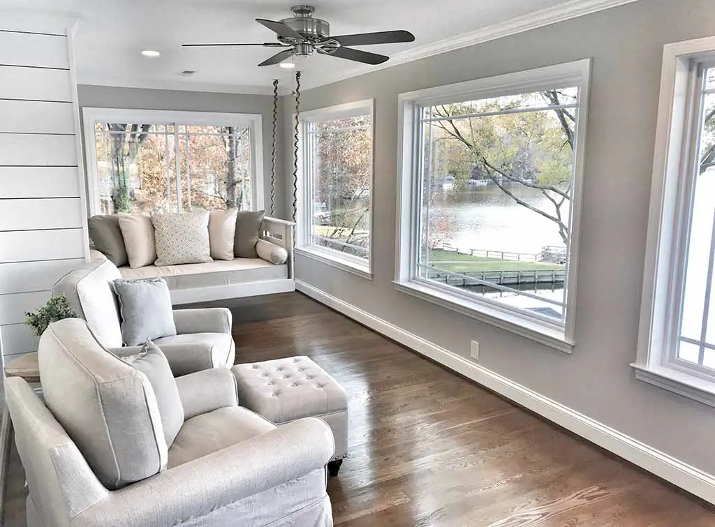 go for pale grey in a narrow conservatory 