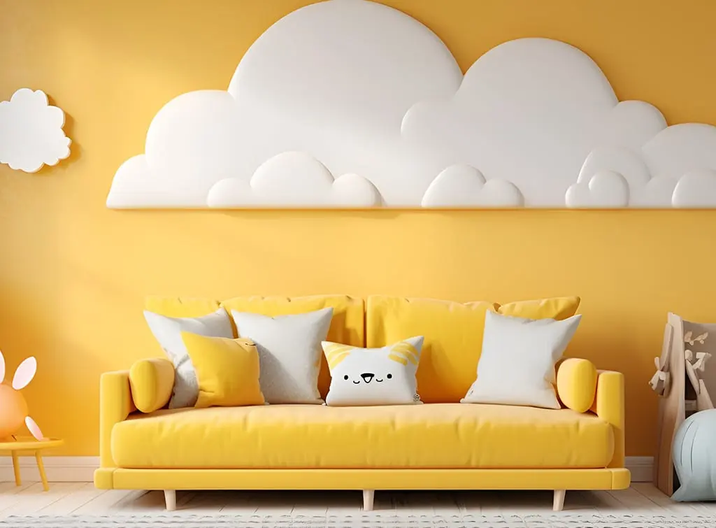 Yellow playroom AI-generated concept image