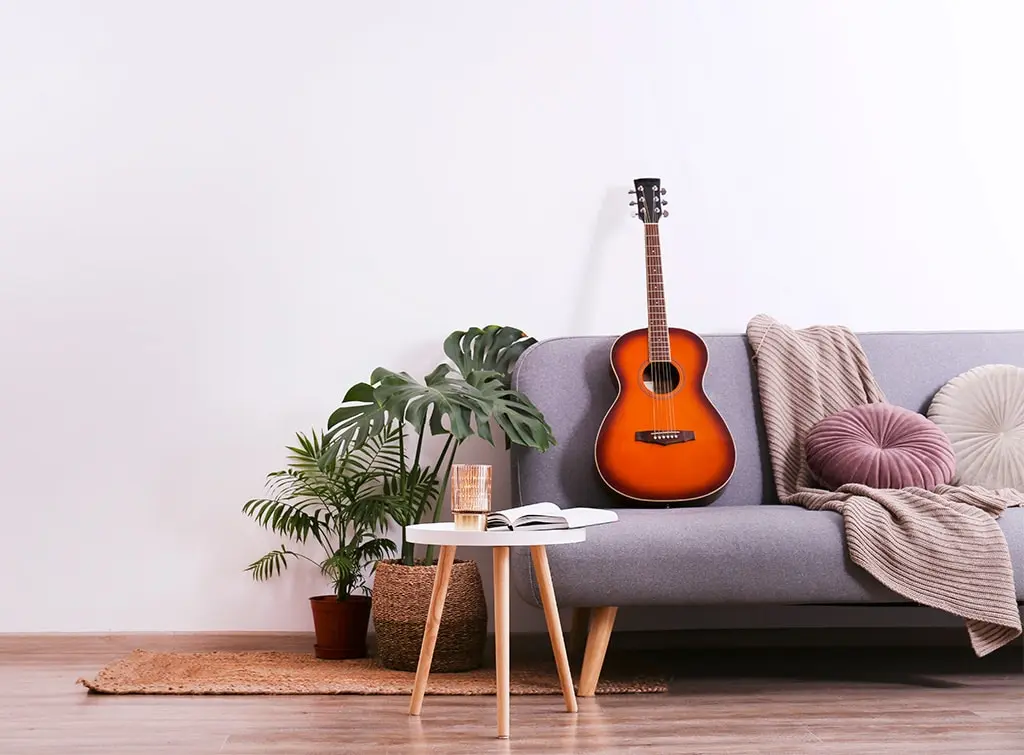 guitar in living space 