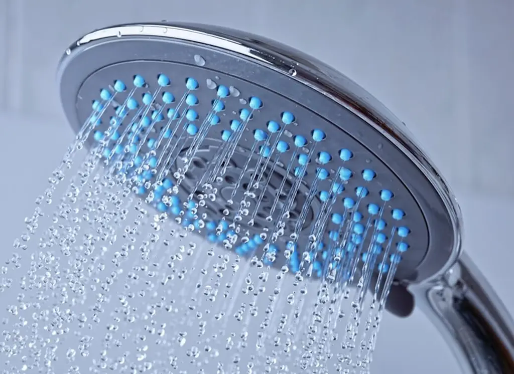 Power shower in bathroom