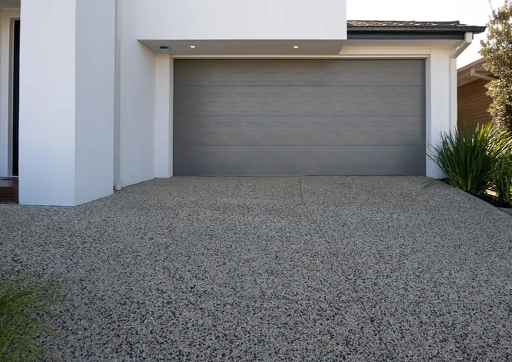 Resin driveway with garage