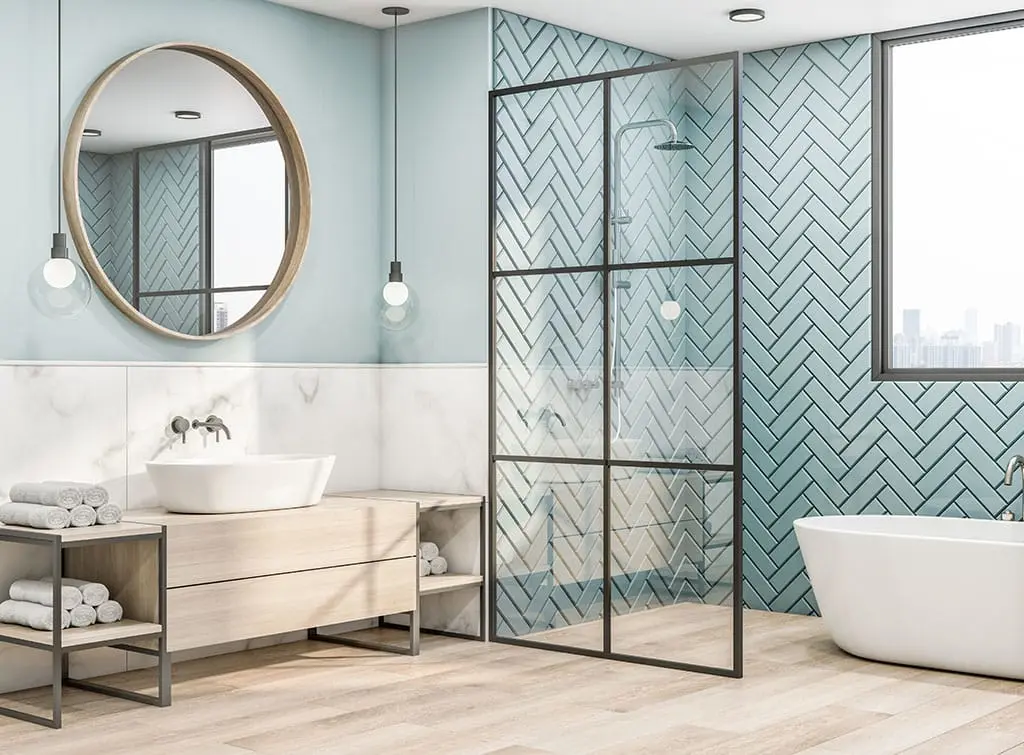 Modern country bathroom concept image