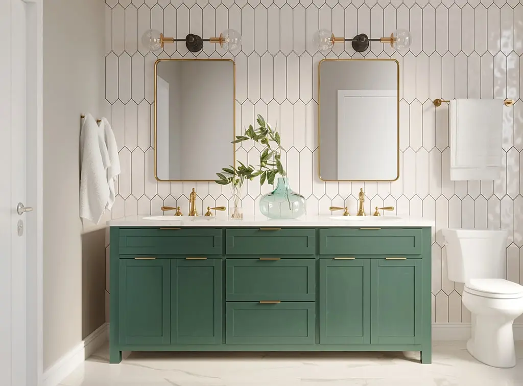 art deco bathroom vanity area
