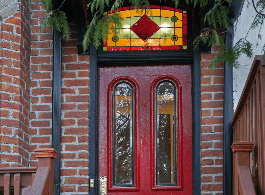 glazed red front door ideas