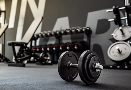 Gym flooring workout setup