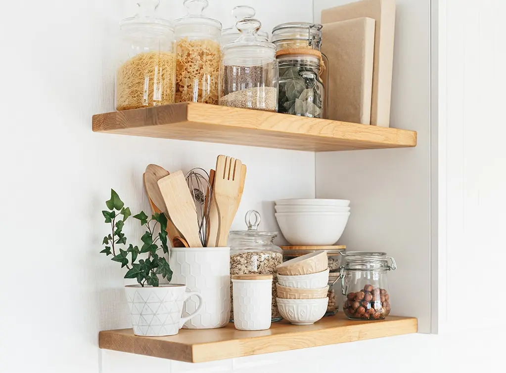 squeeze in kitchen corner shelving ideas