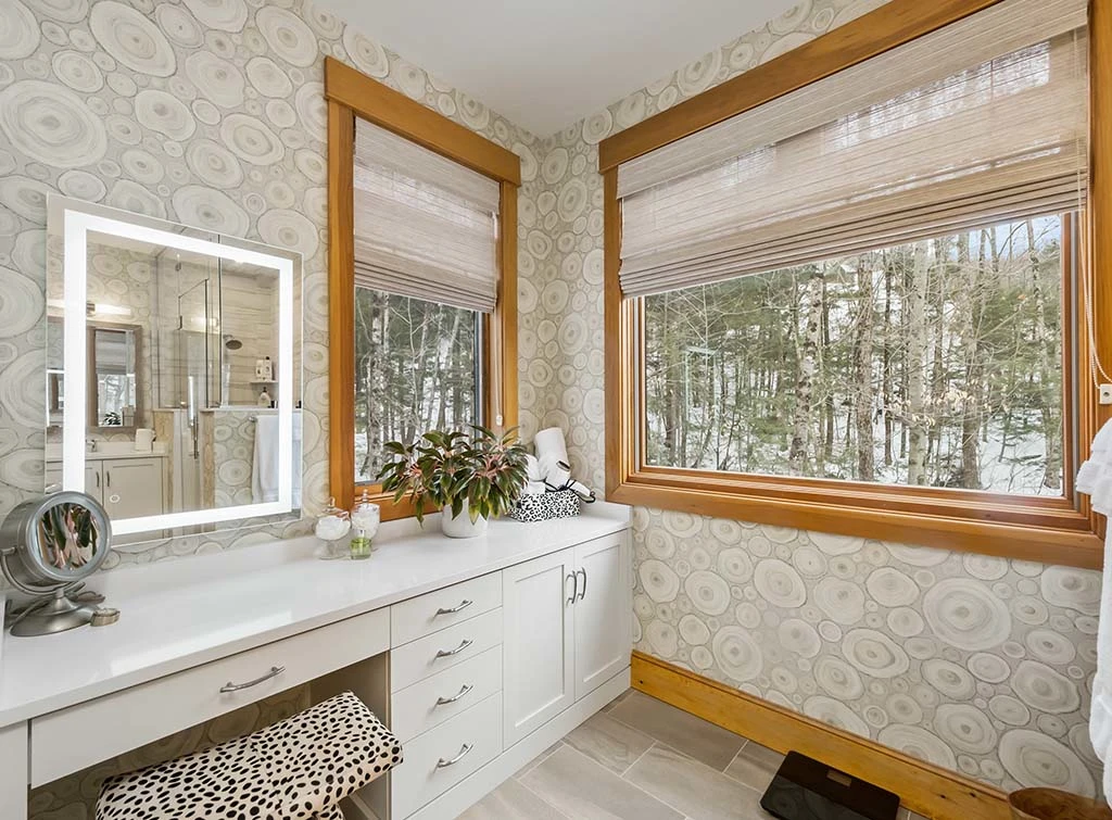 make sure bathrooms are well ventilated if you are hanging wallpaper