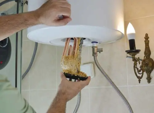 limescale on boiler heating element